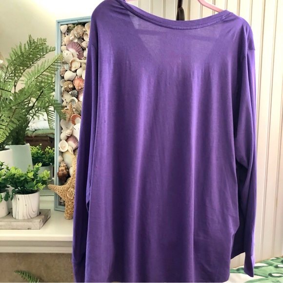 Long Sleeve Purple Long Sleeve Top Sz 3X - Picture 2 of 5